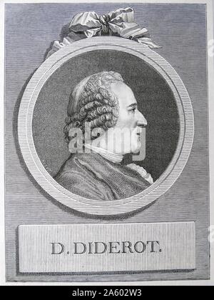 Denis DIDEROT - 1713-1784, französischer Enzyklopädist. Stockfoto