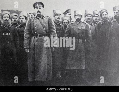 Fotodruck von Lawr Georgiyevich Kornilov (1870-1918) eine militärische Geheimdienst-Offizier, Explorer und General in der kaiserlich russischen Armee während Erster Weltkrieg und die darauf folgenden russischen Bürgerkrieg. Vom 20. Jahrhundert Stockfoto