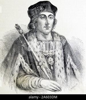 Gravierte Portrait von König Henry VII. (1457-1509) König von England und die ersten Tudor Monarch. Vom 15. Jahrhundert Stockfoto