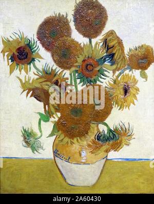 Gemälde mit dem Titel "Sonnenblumen" von Vincent Willem Van Gogh (1853-1890) eine niederländische Post-impressionistischen Malers. Vom 19. Jahrhundert Stockfoto