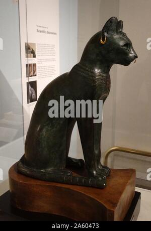 Bronze und Silber Gayer-Anderson-Katze. Von Sakkara. 600 v. Chr. datiert Stockfoto