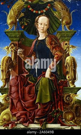 Malerei von einer allegorischen Figur Calliope von Cosimo Tura (1430-1495), eine italienische Frührenaissance (oder Quattrocento) Maler. Vom 15. Jahrhundert Stockfoto