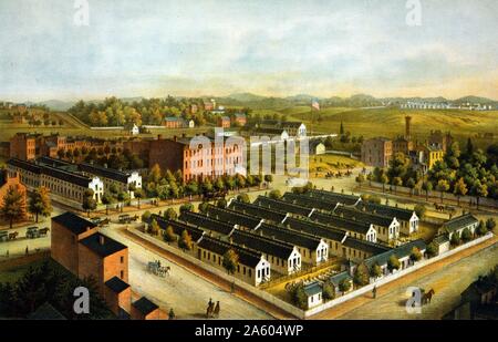 Aus der Vogelperspektive von Douglas & Stanton Krankenhaus und Gelände, Washington, D.C. Stockfoto