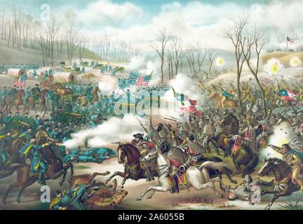 Die Schlacht am Stones River oder Zweite Schlacht von Murfreesboro (im Süden; einfach die Schlacht von Murfreesboro); vom 31. Dezember kämpften; 1862; 2. Januar; 1863; in Middle Tennessee; als der Höhepunkt der Stones River Kampagne in der westlichen Theater des Amerikanischen Bürgerkriegs Stockfoto