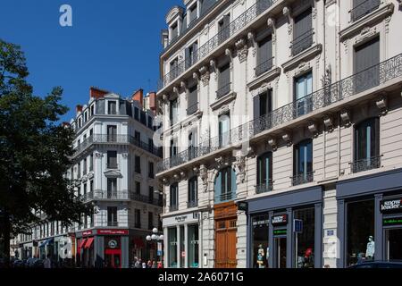 Frankreich, Rhône, Lyon, Jakobiner, Rue du Président Carnot, Fassaden und Geschäfte, Stockfoto