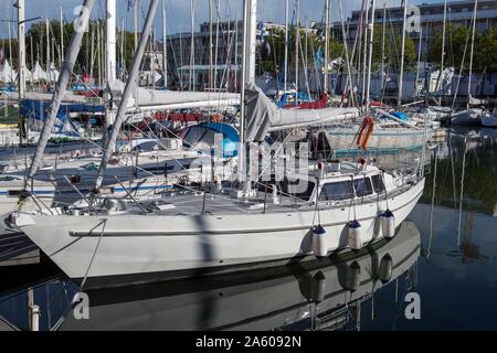 Frankreich, Bretagne, Morbihan, Guidel, Hafen während des Festival Interceltique de Lorient Stockfoto