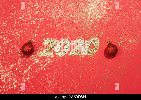 Neu 2020 Jahre in goldenem Glitter Stockfoto