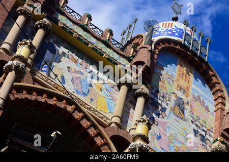 Palau de la Musica Catalana durch Architekten Lluis Domenech Montaner. Barcelona, Katalonien, Spanien Stockfoto