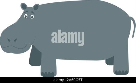 Cute cartoon hippo Vector Illustration Stock Vektor