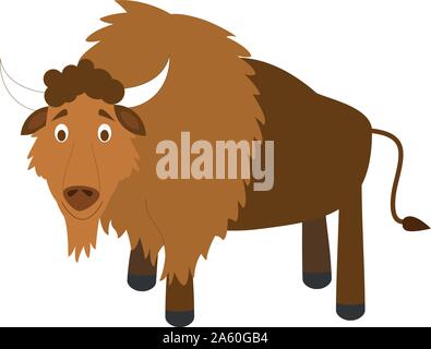 Cute cartoon Buffalo Vector Illustration Stock Vektor