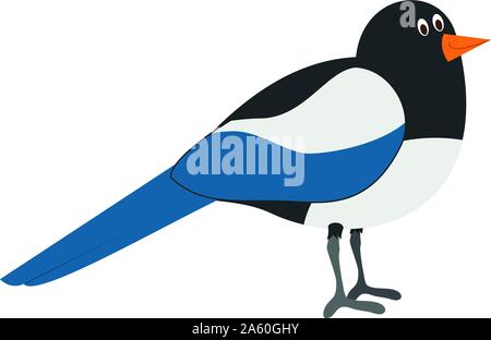 Cute cartoon magpie Vector Illustration Stock Vektor