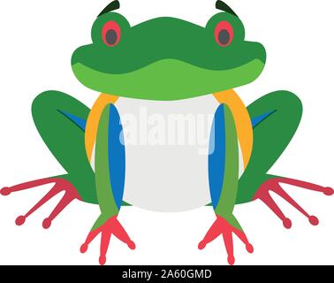 Cute cartoon red-legged frog Vector Illustration Stock Vektor