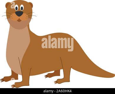 Cute cartoon Otter Vector Illustration Stock Vektor