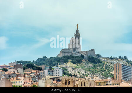 Frankreich, Provence-Alpes-Cote d'Azur, Marseille, Basilique Notre-Dame de la Garde Stockfoto