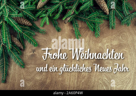 Frohe Weihnachten und ein gluckliches Neues Jahr, weihnachten Postkarte Stockfoto