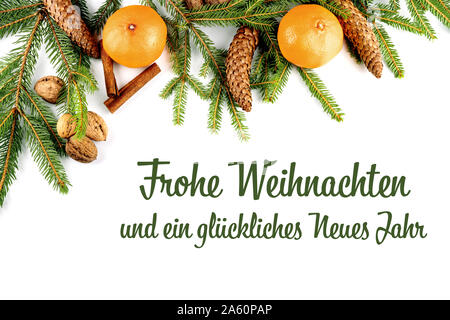 Frohe Weihnachten und ein gluckliches Neues Jahr, weihnachten Postkarte Stockfoto