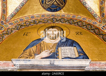 Goldene Mosaik von Jesus Christus im byzantinischen Stil Stockfoto