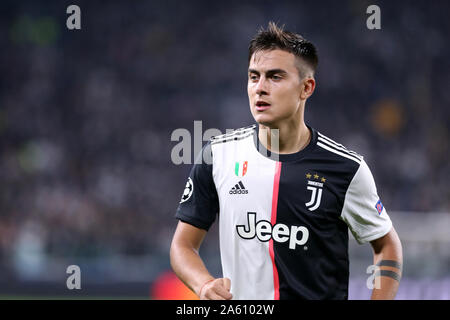 Torino, Italien. 22. Oktober 2019. Uefa Champions League Gruppe D. Fc Juventus vs FC Lokomotiv Moskva. Paulo Dybala von Juventus Turin. Stockfoto