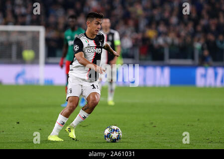 Torino, Italien. 22. Oktober 2019. Uefa Champions League Gruppe D. Fc Juventus vs FC Lokomotiv Moskva. Paulo Dybala von Juventus Turin. Stockfoto