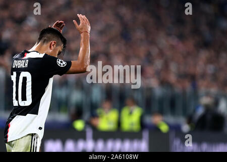 Torino, Italien. 22. Oktober 2019. Uefa Champions League Gruppe D. Fc Juventus vs FC Lokomotiv Moskva. Paulo Dybala von Juventus Turin. Stockfoto