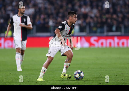 Torino, Italien. 22. Oktober 2019. Uefa Champions League Gruppe D. Fc Juventus vs FC Lokomotiv Moskva. Paulo Dybala von Juventus Turin. Stockfoto