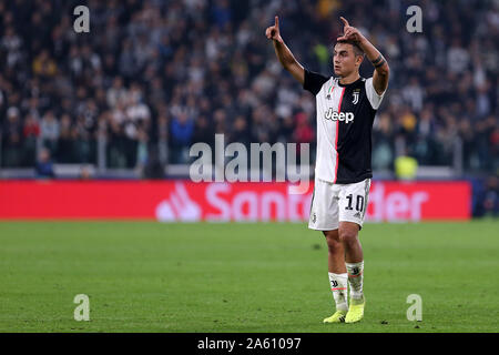 Torino, Italien. 22. Oktober 2019. Uefa Champions League Gruppe D. Fc Juventus vs FC Lokomotiv Moskva. Paulo Dybala von Juventus Turin. Stockfoto