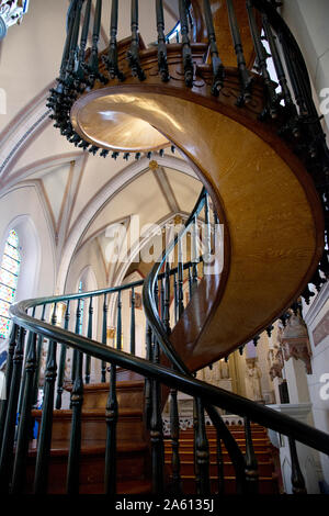 Loretto Kapelle Wendeltreppe in Santa Fe, New Mexico, Vereinigte Staaten von Amerika, Nordamerika Stockfoto
