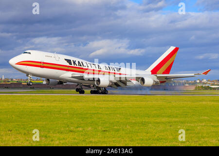 Stuttgart/Deutschland September 22, 2019: Kalitta Boeing 747 am Flughafen Stuttgart. Stockfoto