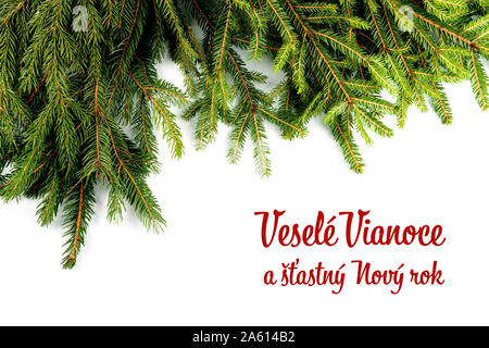 Vesele Vianoce a stastny Novy Rok, weihnachten Postkarte Stockfoto