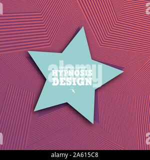 Abstrakte star optische Täuschung. Kreative Banner mit geometrischen Linien und 3 Wirkung d. Hypnose infinity Muster für Cover, Poster, Promo, Web. Vector st Stock Vektor