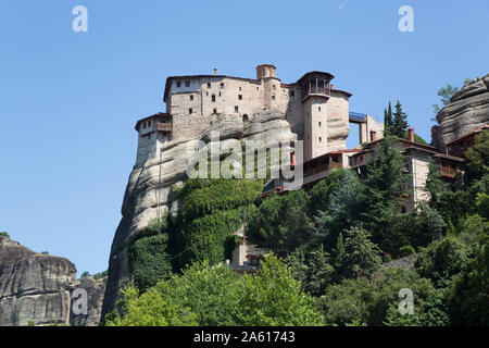 Kloster Rousanou, Meteora, Weltkulturerbe der UNESCO, Thessalien, Griechenland, Europa Stockfoto