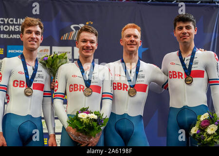 17. Oktober 2019 Apeldoorn, Niederlande Trackcycling Europameisterschaft 2019 CLANCY Edward, HAYTER Ethan, TANFIELD Charlie, Holz Oliver Stockfoto