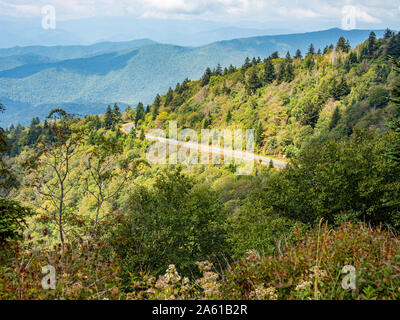 Blue Ridge Parkway in den Smokey Mountains in North Carolina im Unted States Stockfoto