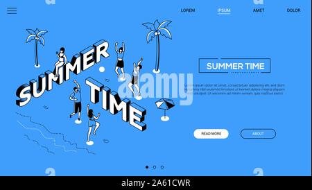 Sommer Spaß Vektor landing page Template Stock Vektor