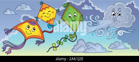 Happy herbst Drachen Thema Bild 1-eps 10 Vector Illustration. Stock Vektor