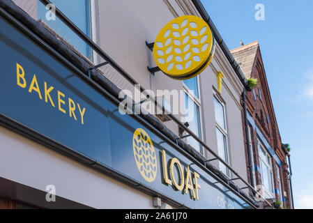 Laib Handwerker Bäckerei und eine Kochschule in Road, Stirchley Birmingham, Großbritannien Stockfoto