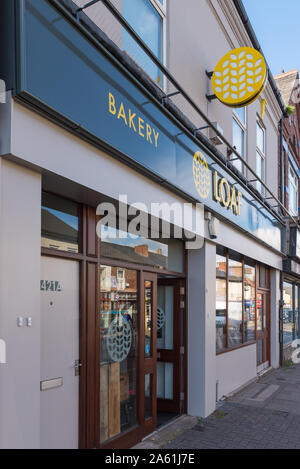 Laib Handwerker Bäckerei und eine Kochschule in Road, Stirchley Birmingham, Großbritannien Stockfoto