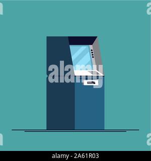 Kühlen, modernen trendigen Vektor flachbild Konzept Design auf Bank- und Finanzwesen mit ATM Bankautomaten Abheben von Bargeld Maschinen Stock Vektor