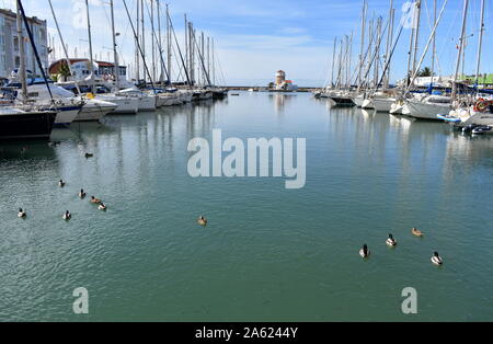 Yachten im Hafen in Marina Almerimar, Almeria, Spanien Stockfoto