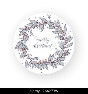 Frohe Weihnachten. Gruß Winterurlaub Karte mit Kalligraphie. Hand design elemente dargestellt. Handschriftliche modernen Schriftzug. Stock Vektor