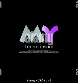 M Y MEINE Vektor erste abstrakte logo Konzept Stock Vektor