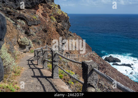 Sicht auf den Strand von Nogales, La Palma Stockfoto