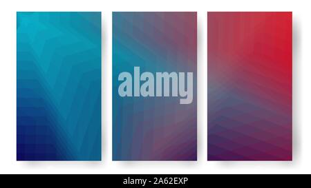 Satz von Hintergründen für den Flyer. Farbverlauf Hintergrund. Polygone Stock Vektor