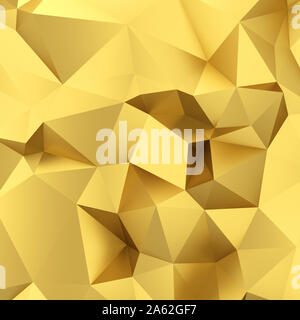 Abstrakte goldene Dreieck Hintergrund. 3D-Rendering Stockfoto