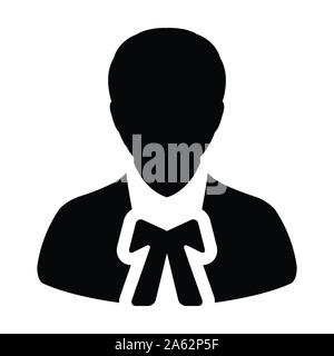 Gesetz Symbol Vektor männlichen Benutzer person Profil avatar Symbol für Gerechtigkeit in flachen Farbe glyphe Piktogramm Abbildung Stock Vektor