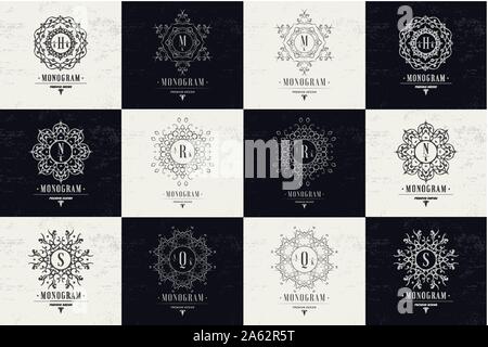 Set Luxury Logos Vorlage blüht Stock Vektor