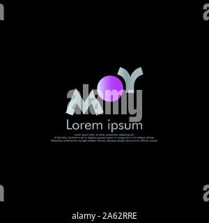 M Y MEINE Vektor erste abstrakte logo Konzept Stock Vektor