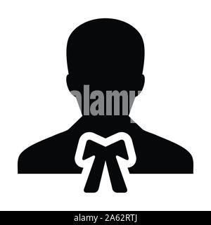 Gesetz Symbol Vektor männlichen Benutzer person Profil avatar Symbol für Recht und Gerechtigkeit in flachen Farbe glyphe Piktogramm Abbildung Stock Vektor