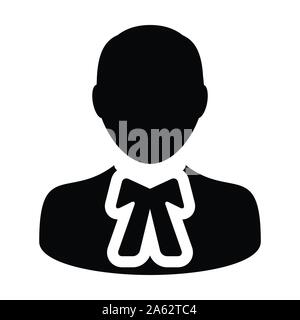 Gerechtigkeit Symbol Vektor männlichen Benutzer person Profil avatar Symbol für Recht und Gerechtigkeit in flachen Farbe glyphe Piktogramm Abbildung Stock Vektor