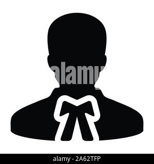 Gericht Symbol Vektor männlichen Benutzer person Profil avatar Symbol für Recht und Gerechtigkeit in flachen Farbe glyphe Piktogramm Abbildung Stock Vektor